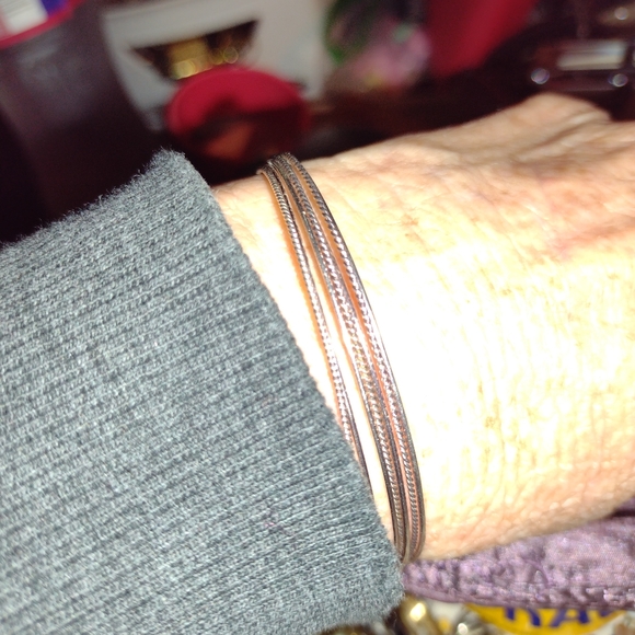 Sterling Silver Multi Strand Artisan Cuff Bracelet - Picture 5 of 6